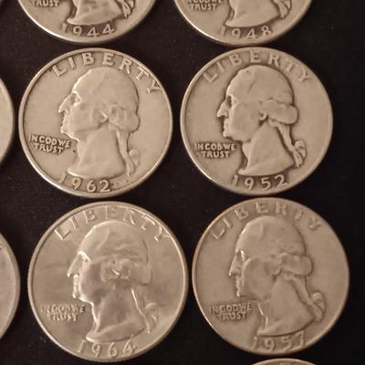 40 SILVER WASHINGTON QUARTERS MIXED DATES