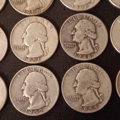40 SILVER WASHINGTON QUARTERS MIXED DATES
