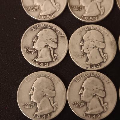 40 SILVER WASHINGTON QUARTERS MIXED DATES