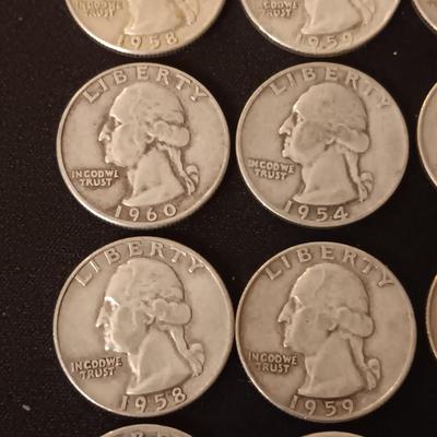 40 SILVER WASHINGTON QUARTERS MIXED DATES