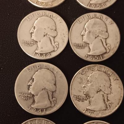 40 SILVER WASHINGTON QUARTERS MIXED DATES