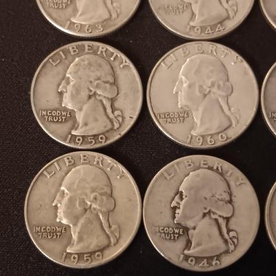 40 SILVER WASHINGTON QUARTERS MIXED DATES