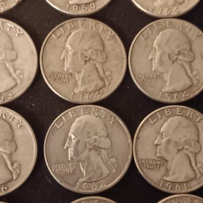 40 SILVER WASHINGTON QUARTERS MIXED DATES