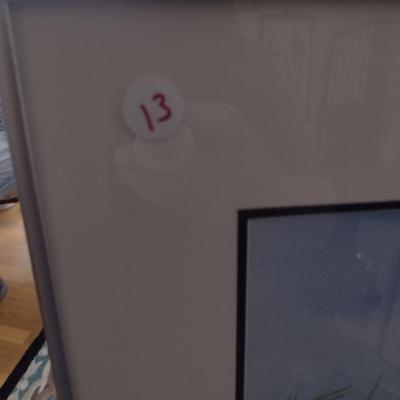 Sale Photo Thumbnail #1341: 'Waterfront' Original Framed Watercolor by Nationally Recognized Artist Susan Anderson (#13).  Item is framed under plexiglass.