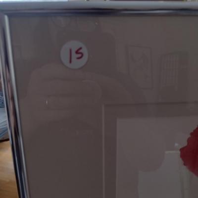 Sale Photo Thumbnail #1355: 'Red Hibiscus' Original Framed Watercolor by Nationally Recognized Artist Susan Anderson (#15).  Item is framed under plexiglass.