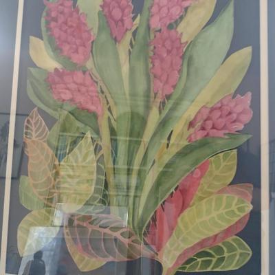 Sale Photo Thumbnail #1432: 'Ginger' Original Framed Watercolor by Nationally Recognized Artist Susan Anderson (#27).  Item is framed under plexiglass.