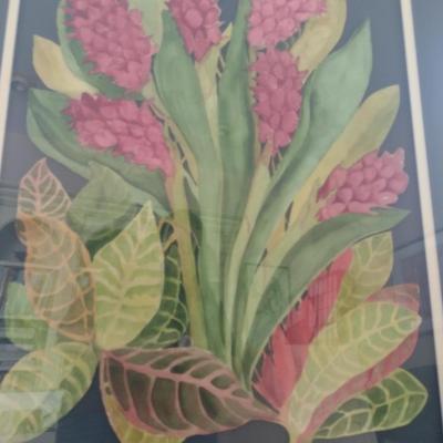 Sale Photo Thumbnail #1434: 'Ginger' Original Framed Watercolor by Nationally Recognized Artist Susan Anderson (#27).  Item is framed under plexiglass.