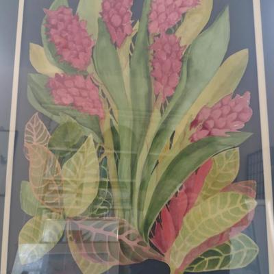 Sale Photo Thumbnail #1430: 'Ginger' Original Framed Watercolor by Nationally Recognized Artist Susan Anderson (#27).  Item is framed under plexiglass.