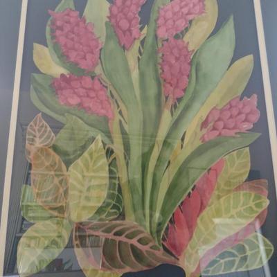 Sale Photo Thumbnail #1431: 'Ginger' Original Framed Watercolor by Nationally Recognized Artist Susan Anderson (#27).  Item is framed under plexiglass.