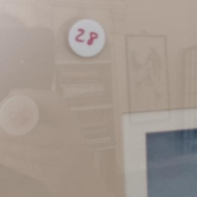 Sale Photo Thumbnail #1454: 'Approaching Storm' Original Framed Watercolor by Nationally Recognized Artist Susan Anderson (#28).  Item is framed under plexiglass.