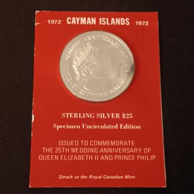 UNC CAYMAN ISLANDS STERLING SILVER COIN