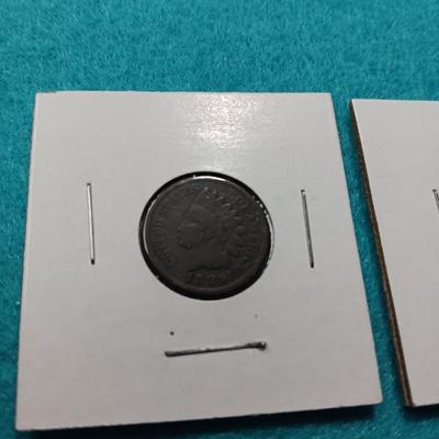 1889 INDIAN HEAD PENNY AND 1891 SEATED LIBERTY DIME