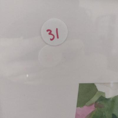 Sale Photo Thumbnail #1474: 'Orchid Duo' Framed Print by Nationally Recognized Artist Susan Anderson (#31).  Item is framed under plexiglass.