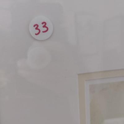 Sale Photo Thumbnail #1490: 'Tulip Print' Framed Print by Nationally Recognized Artist Susan Anderson (#33).  Item is framed under plexiglass.