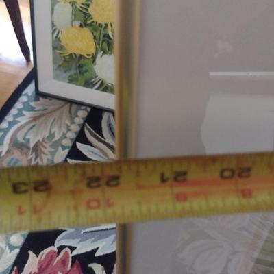 Sale Photo Thumbnail #1488: 'Tulip Print' Framed Print by Nationally Recognized Artist Susan Anderson (#33).  Item is framed under plexiglass.