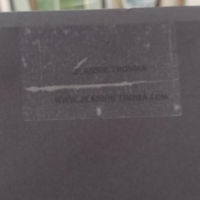 Sale Photo Thumbnail #1497: 'Bromeliad in Bloom' by Jeannie Thomma Framed Painting on Silk Habotai Fabric (#34)