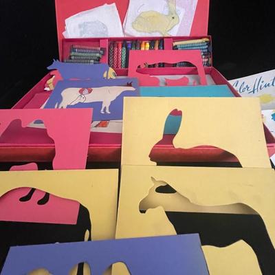 VINTAGE JOLLY HOBBY STENCILING AND COLOR SET