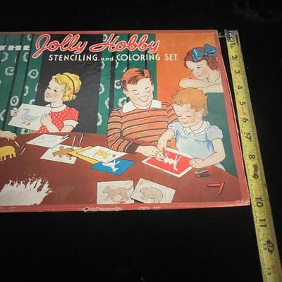 VINTAGE JOLLY HOBBY STENCILING AND COLOR SET