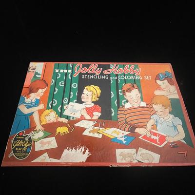VINTAGE JOLLY HOBBY STENCILING AND COLOR SET