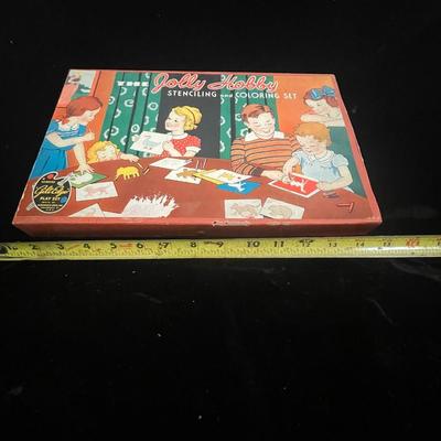 VINTAGE JOLLY HOBBY STENCILING AND COLOR SET