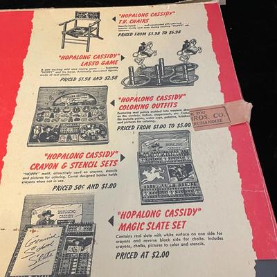 VINTAGE HOPALONG CASSIDY PONY EXPRESS TOSS GAME AND PUNCH OUT AND FOLD BAR 20 RANCH