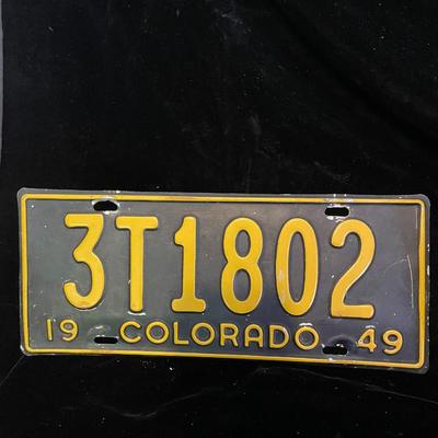 PAIR OF 1949 COLORADO LICENSE PLATES