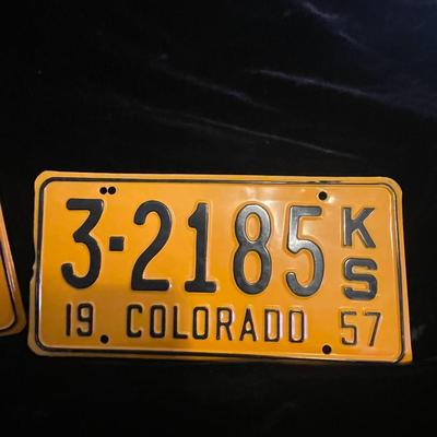 PAIR OF 1957 COLORADO LICENSE PLATES