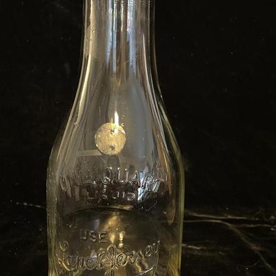 3 OLD GLASS MILK BOTTLES