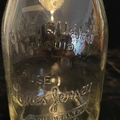 3 OLD GLASS MILK BOTTLES
