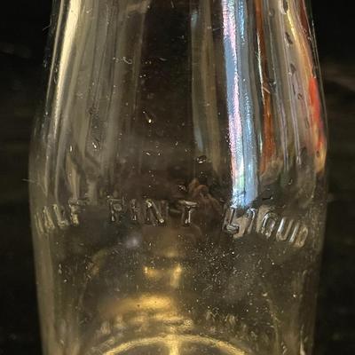 3 OLD GLASS MILK BOTTLES