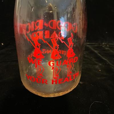 3 OLD GLASS MILK BOTTLES