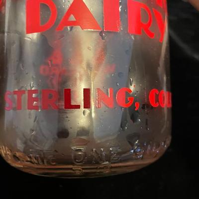 3 OLD GLASS MILK BOTTLES