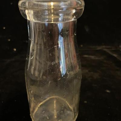 3 OLD GLASS MILK BOTTLES