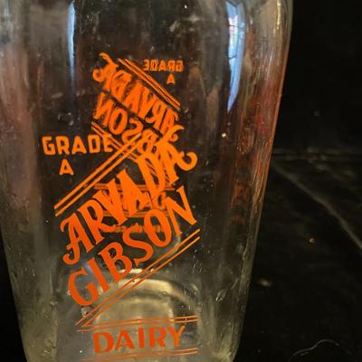 3 OLD GLASS MILK BOTTLES