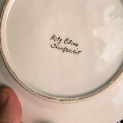 Vintage Ritz China Hand-Painted Mount Fuji Porcelain Plates (4) — Japanese Landscape Art & Gold-Trim Collectible