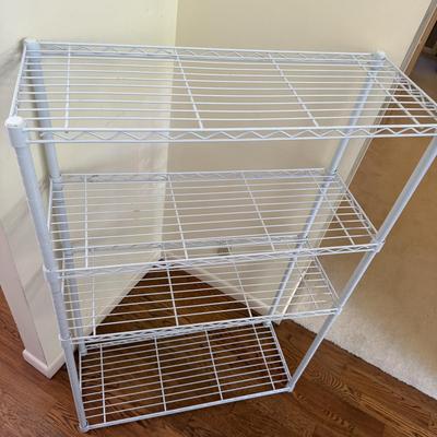 White Metal Shelving Unit