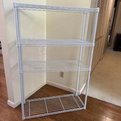 White Metal Shelving Unit