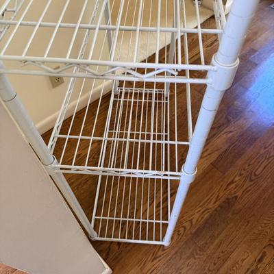 White Metal Shelving Unit
