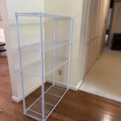 White Metal Shelving Unit