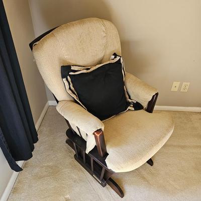 Sherman Tan/Black Platform Rocker & Matching Ottoman