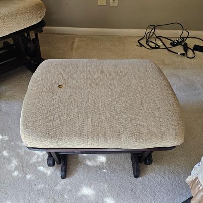 Sherman Tan/Black Platform Rocker & Matching Ottoman