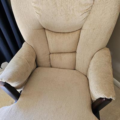 Sherman Tan/Black Platform Rocker & Matching Ottoman