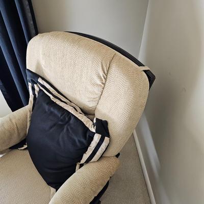 Sherman Tan/Black Platform Rocker & Matching Ottoman