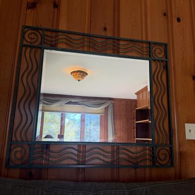 Metal Framed Beveled Mirror