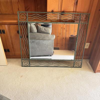 Metal Framed Beveled Mirror