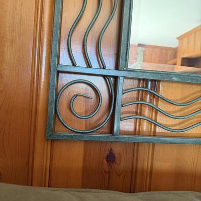 Metal Framed Beveled Mirror