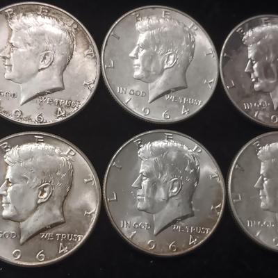 8 KENNEDY SILVER HALF DOLLARS