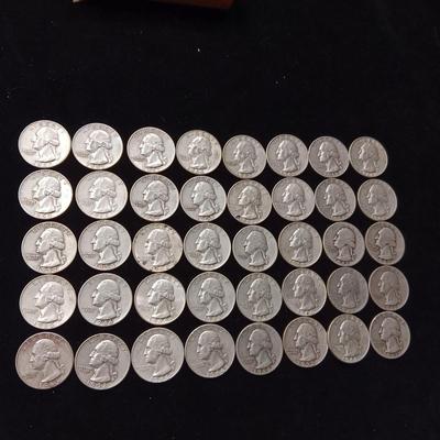 40 SILVER WASHINGTON QUARTERS MIXED DATES
