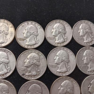 40 SILVER WASHINGTON QUARTERS MIXED DATES