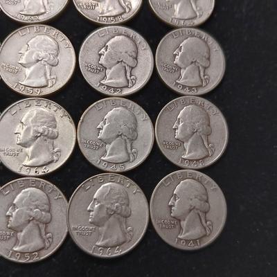 40 SILVER WASHINGTON QUARTERS MIXED DATES